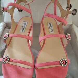 Jimmy Choo Sandals - Crystals - Pink - Suede US size 11/41